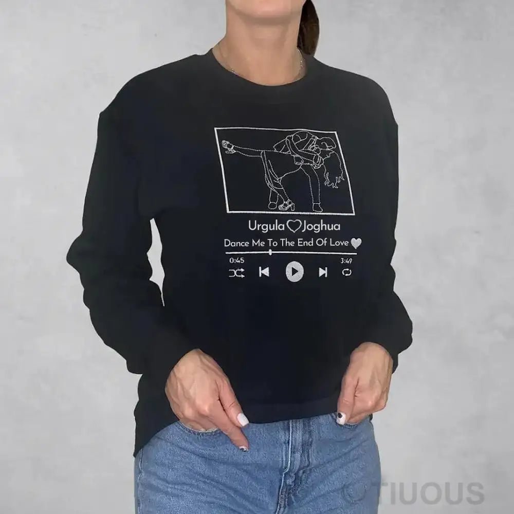 Camisa Personalizada com sua Foto e Música Favorita | Transforme Sua Foto em Amor Bordado