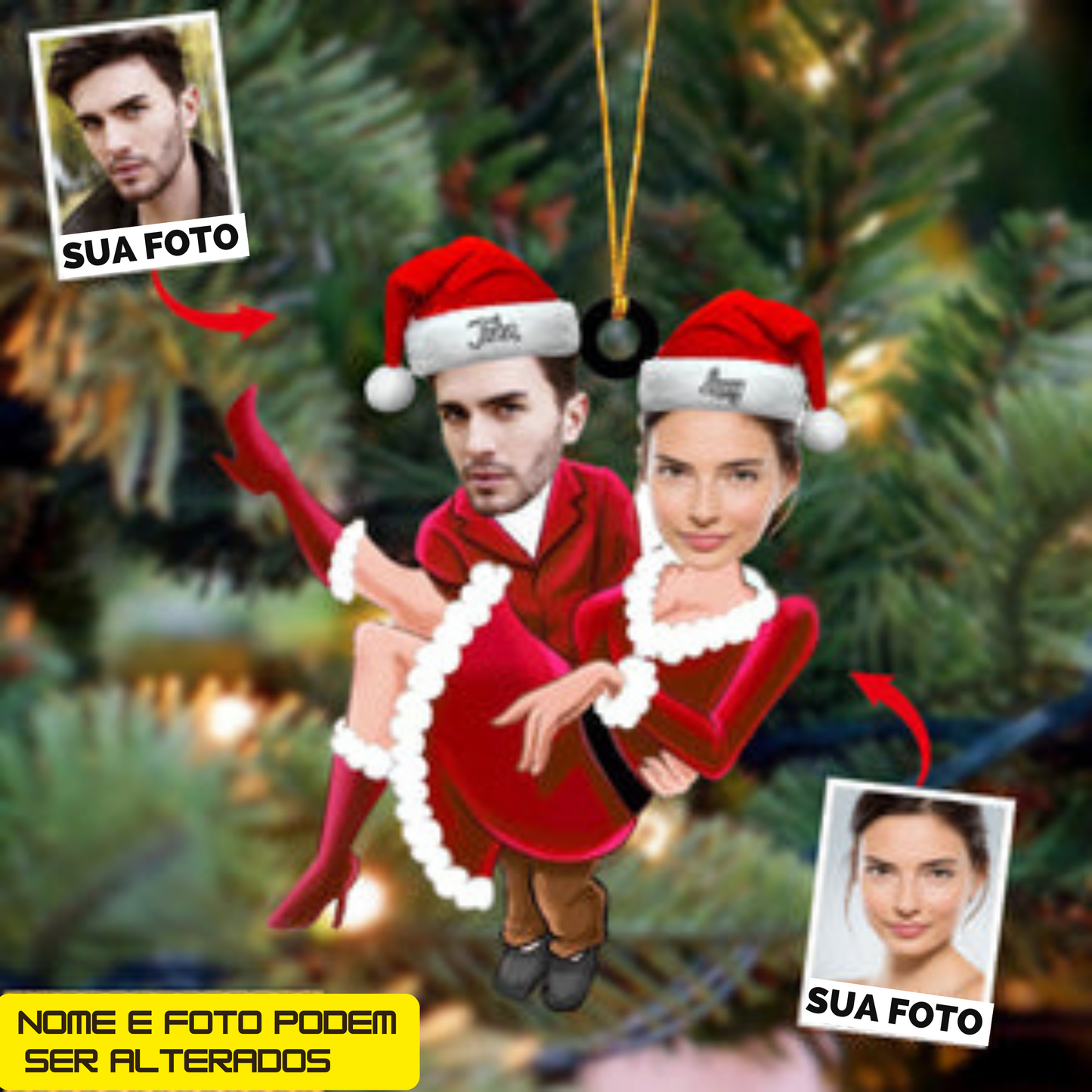 Enfeite de acrílico personalizado para casal, presente perfeito para casal