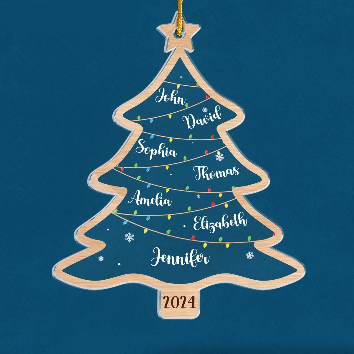 Enfeite de Arvore de Natal Personalizado com Nomes - Natal Mágico