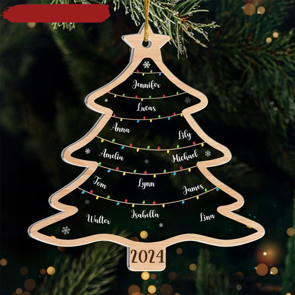 Enfeite de Arvore de Natal Personalizado com Nomes - Natal Mágico