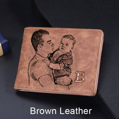 Carteira Black Leather de Couro Personalizada com Foto - Presente Dia dos Pais