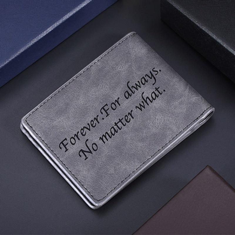 Carteira Black Leather de Couro Personalizada com Foto - Presente Dia dos Pais