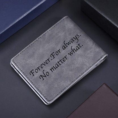 Carteira Black Leather de Couro Personalizada com Foto - Presente Dia dos Pais