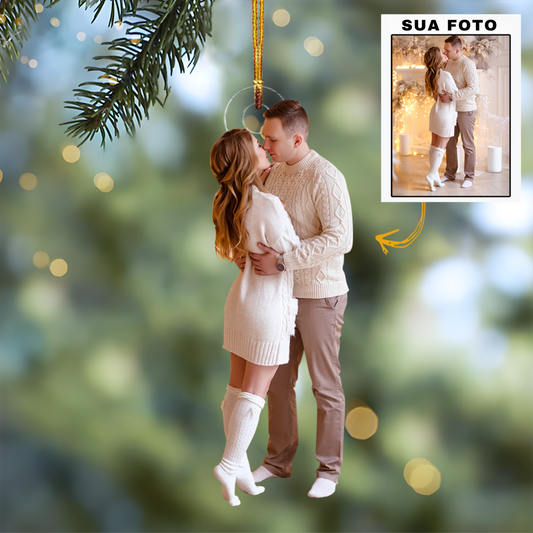 Enfeite de casal- Enfeite de Acrílico com foto personalizada - Compre 2 e Leve 3 + Frete Grátis