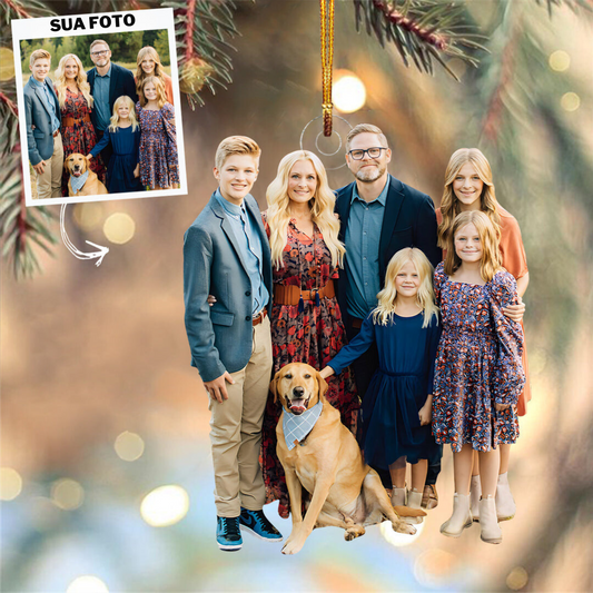 Enfeite de Foto Personalizado Família Natal - Compre 2 e Leve 3