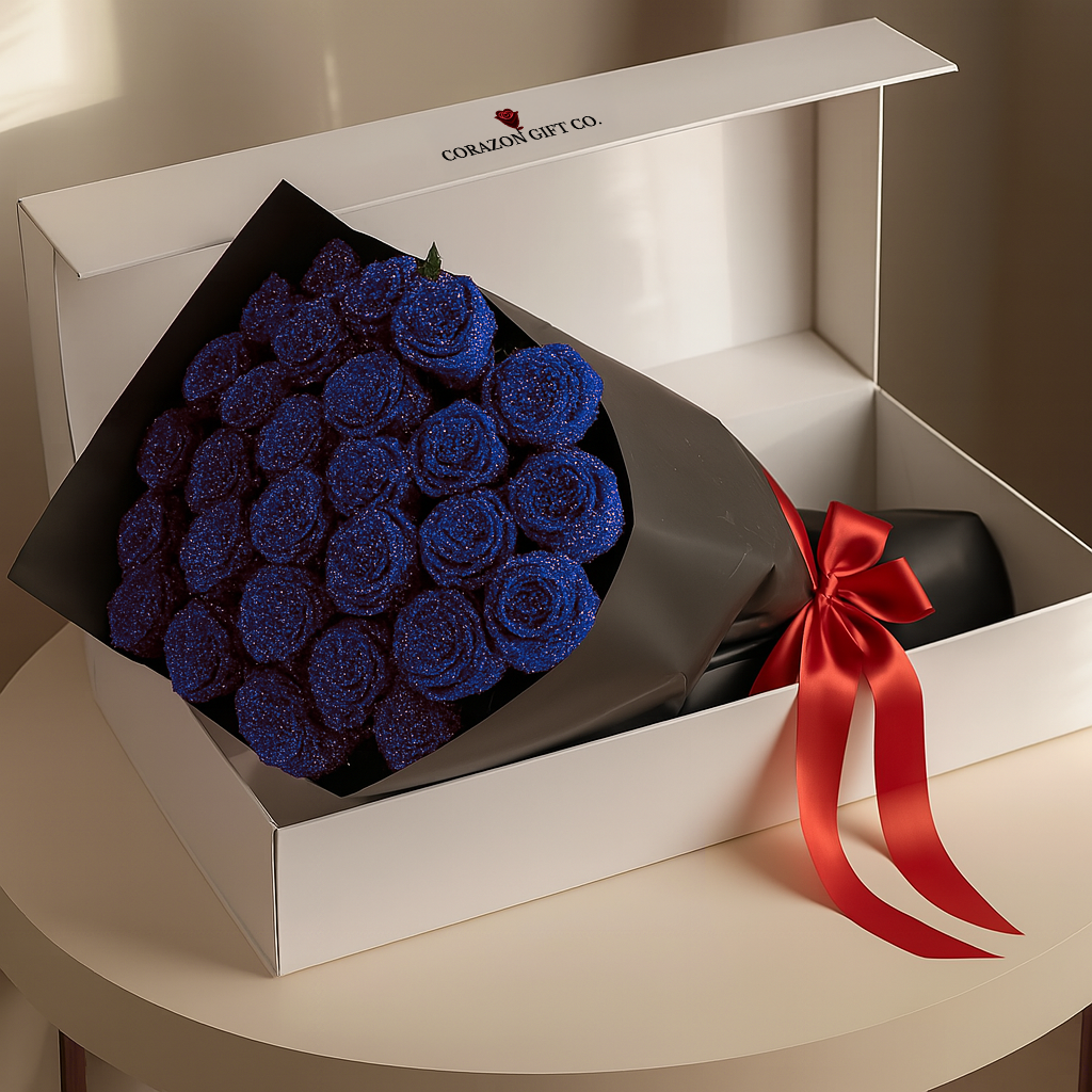 Buquê de rosas com glitter