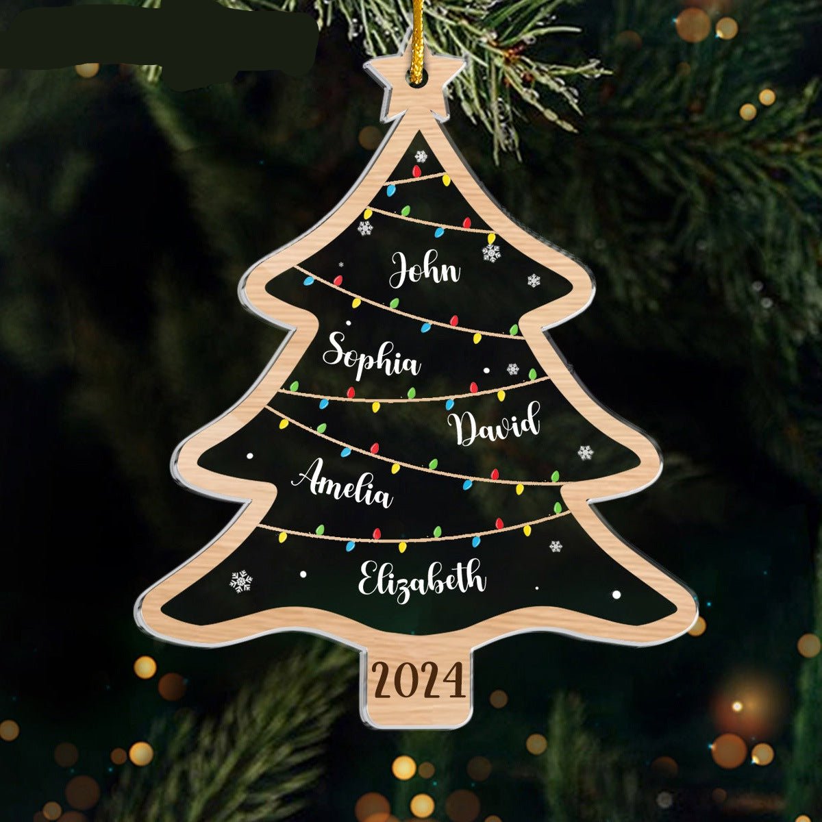 Enfeite de Arvore de Natal Personalizado com Nomes - Natal Mágico
