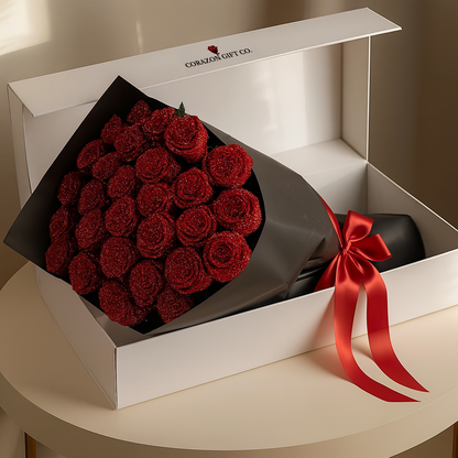 Buquê de rosas com glitter