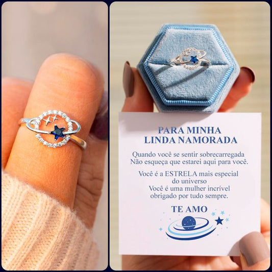 Anel Estrela Brilhante - Para Minha Linda Namorada