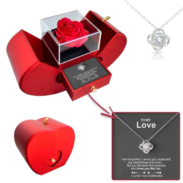 COLAR DE PRATA 925 COM ROSA E CARTA - PARA MEU AMOR 💝