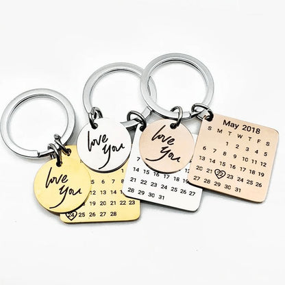 Chaveiro Calendário DATA/MÊS/ANO + ESCRITA (até 10 letras)