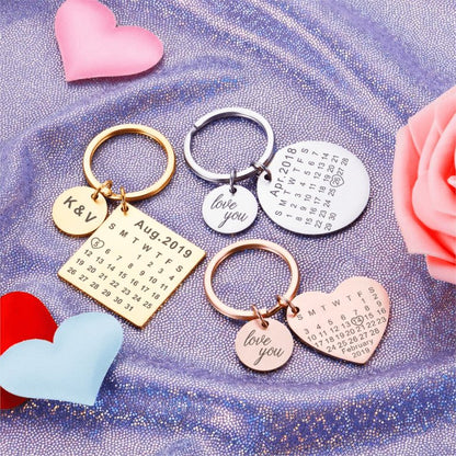 Chaveiro Calendário DATA/MÊS/ANO + ESCRITA (até 10 letras)