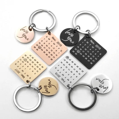 Chaveiro Calendário DATA/MÊS/ANO + ESCRITA (até 10 letras)