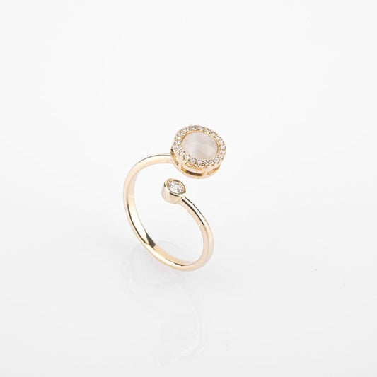 Anel Ansiedade em Forma de Olho de Gato Giratório